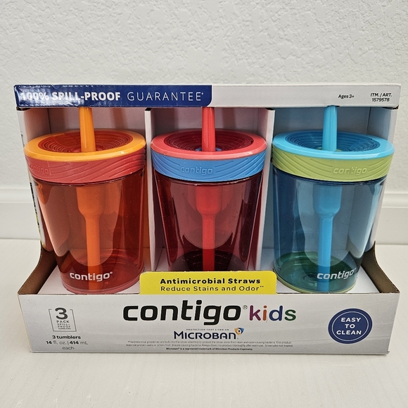 **SOLD**Contigo Kids Tumbler with Straws 3 Pack - Picture 1 of 3